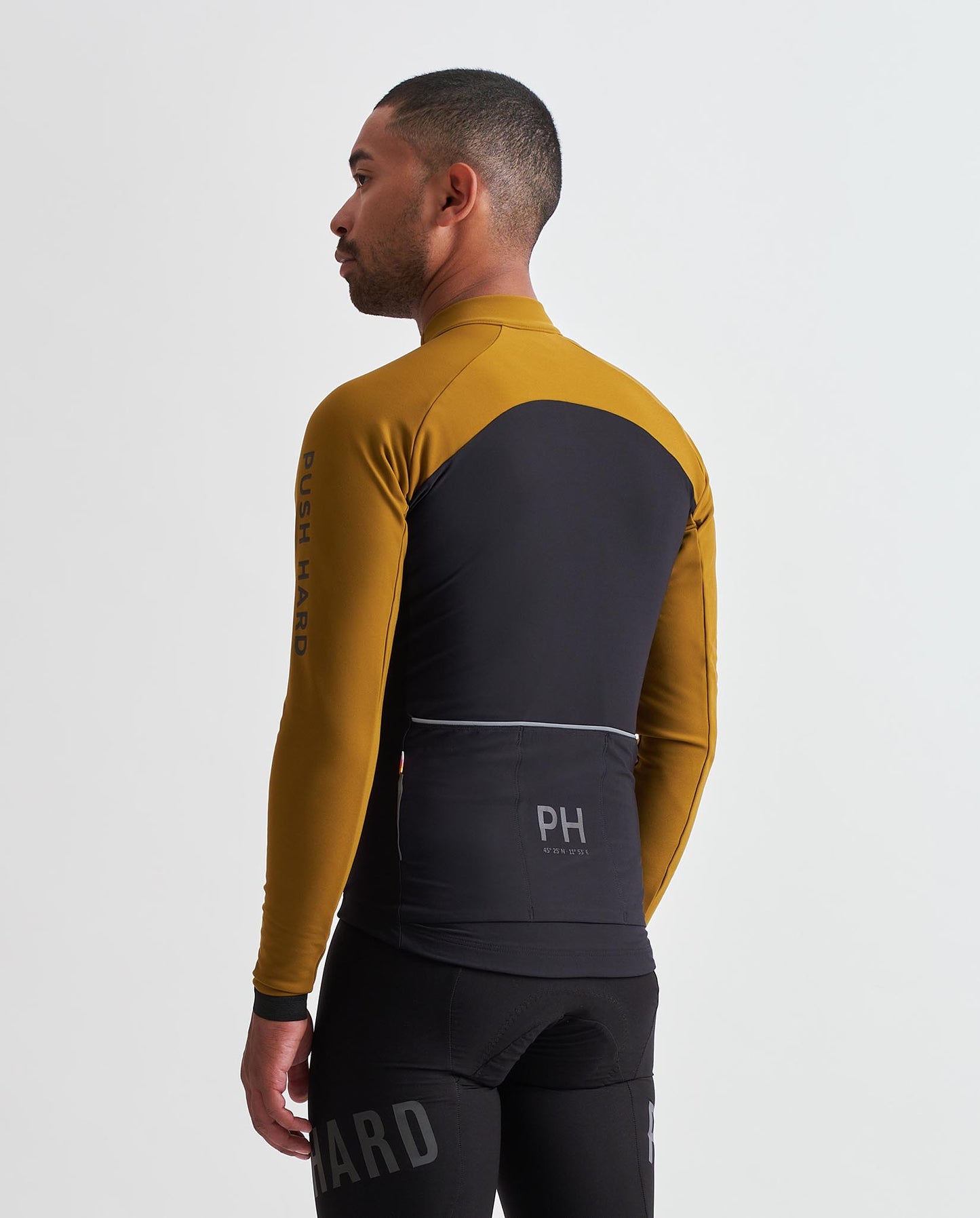 Push Hard Copper Mustard Black Jersery
